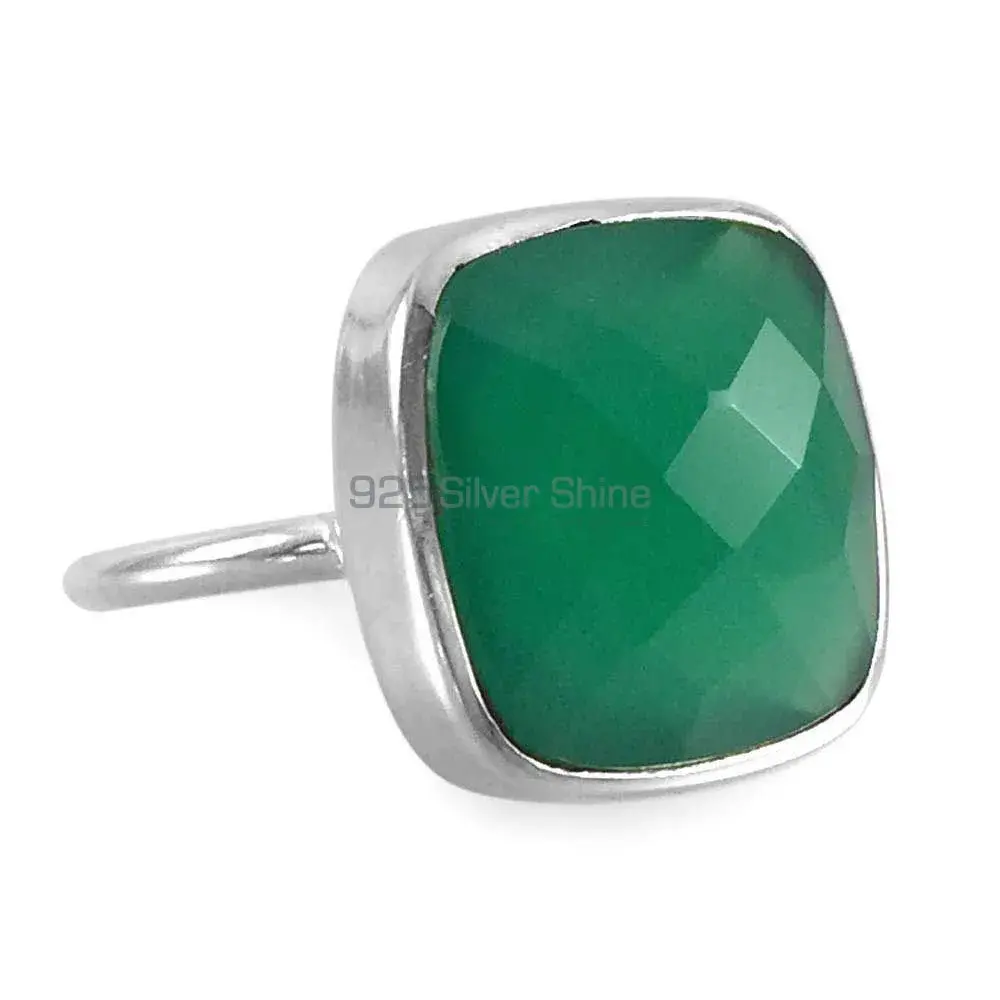 925 Sterling Silver Rings Suppliers In Semi Precious Green Onyx Gemstone 925SR3845_0