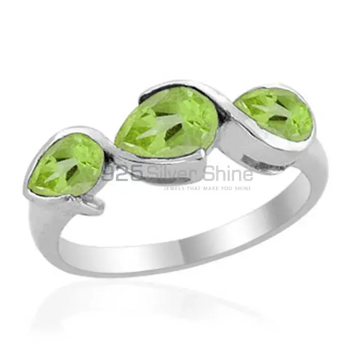 925 Sterling Silver Rings Suppliers In Semi Precious Peridot Gemstone 925SR2005