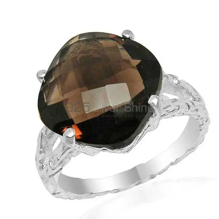 925 Sterling Silver Rings Suppliers In Semi Precious Smoky Quartz Gemstone 925SR1622_0