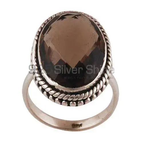 925 Sterling Silver Rings Suppliers In Semi Precious Smoky Quartz Gemstone 925SR4039