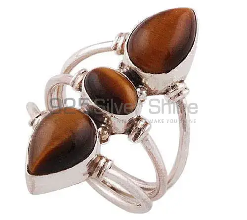 925 Sterling Silver Rings Suppliers In Semi Precious Tiger's Eye Gemstone 925SR2804