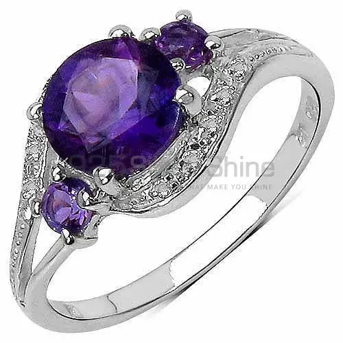 Amethyst Birthstone Silver Rings Jewelry 925SR3291_0