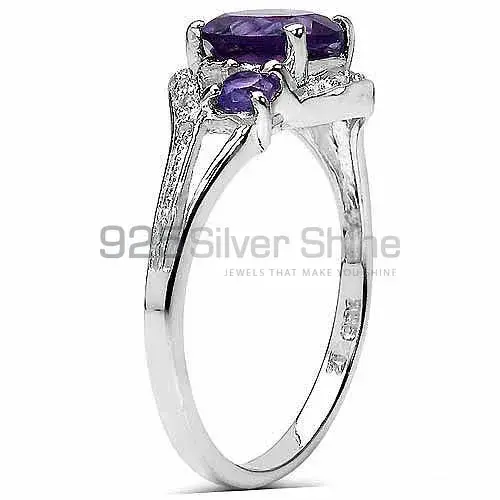 Amethyst Birthstone Silver Rings Jewelry 925SR3291_1