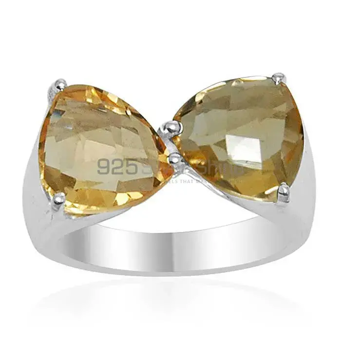 Tow Stone Citrine Sterling Silver Rings 925SR1541