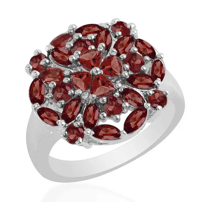 925 Sterling Silver Rings Wholesaler In Genuine Garnet Gemstone 925SR1699