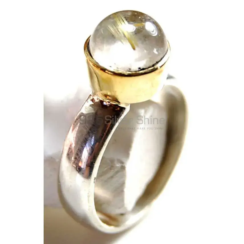925 Sterling Silver Rings In Genuine Golden Rutile Gemstone 925SR3764