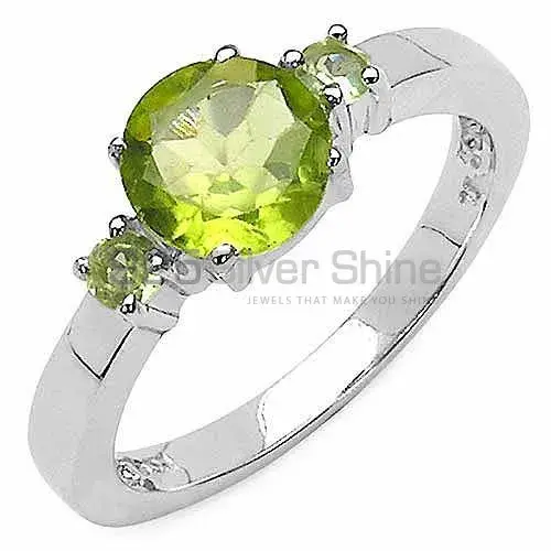 Faceted Peridot August Birthstone Silver Rings 925SR3212