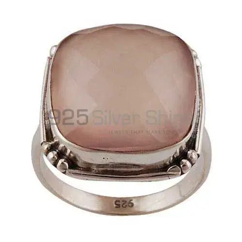 925 Sterling Silver Rings In Genuine Rose Quartz Gemstone 925SR4037_0