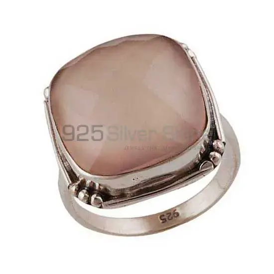 925 Sterling Silver Rings In Genuine Rose Quartz Gemstone 925SR4037_1