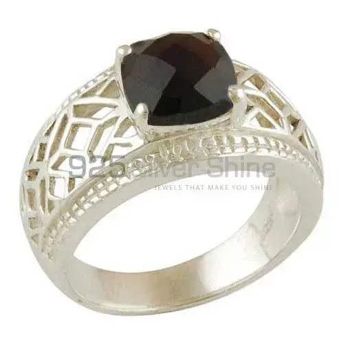 925 Sterling Silver Rings In Genuine Smoky Quartz Gemstone 925SR3449_0