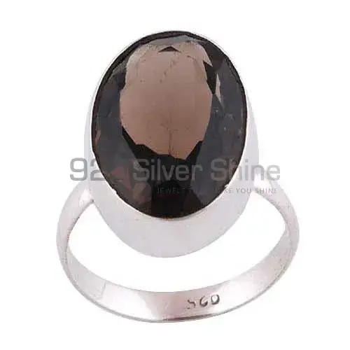 925 Sterling Silver Rings In Genuine Smoky Quartz Gemstone 925SR3528_0