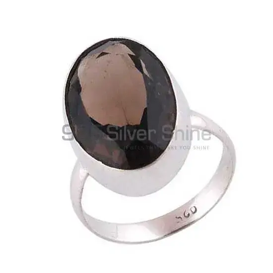 925 Sterling Silver Rings In Genuine Smoky Quartz Gemstone 925SR3528_1