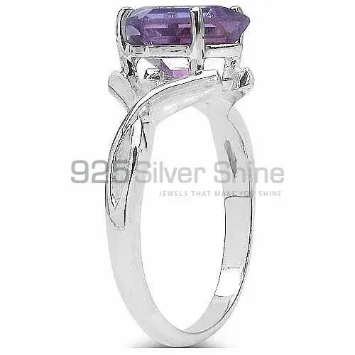 Square Amethyst Gemstone Sterling Silver Rings 925SR3289_1