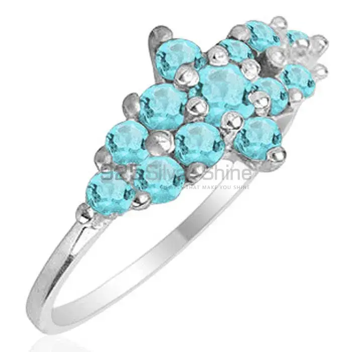 925 Sterling Silver Rings In Natural Blue Topaz Gemstone 925SR1776