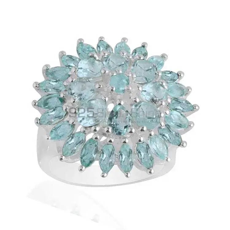 925 Sterling Silver Rings Wholesaler In Natural Blue Topaz Gemstone 925SR2080