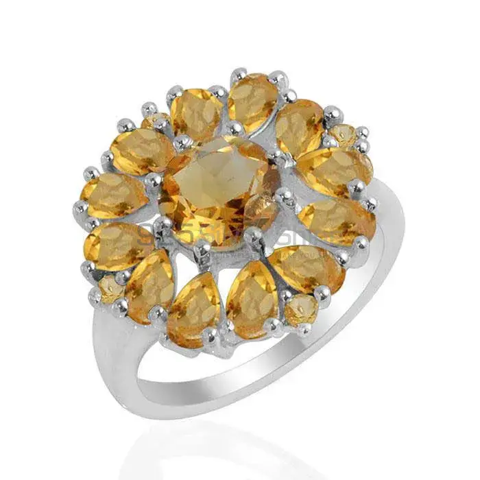 925 Sterling Silver Rings Wholesaler In Natural Citrine Gemstone 925SR2159