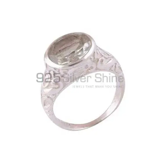 Faceted Green Amethyst 925 Sterling Silver Rings 925SR3956_1