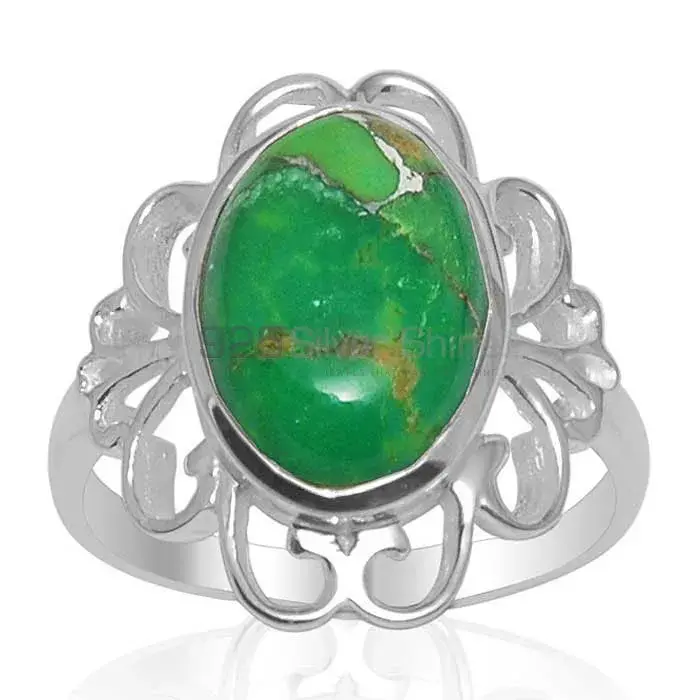 925 Sterling Silver Rings Wholesaler In Natural Green Copper Turquoise Gemstone 925SR1460