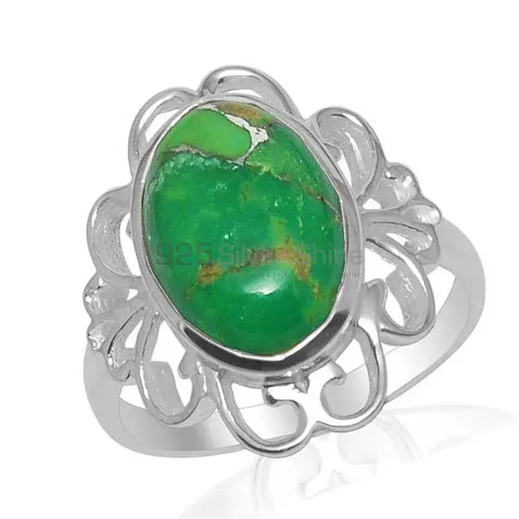 925 Sterling Silver Rings In Natural Green Copper Turquoise Gemstone 925SR1460_0