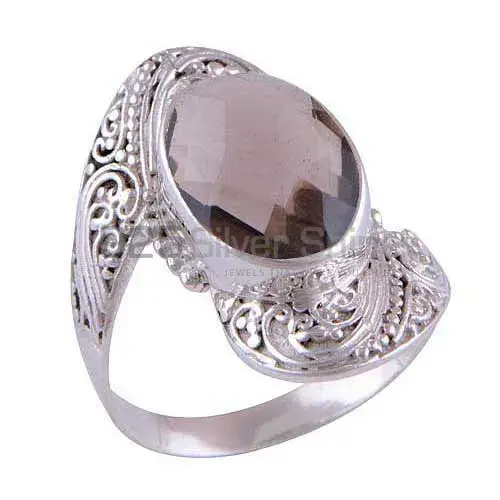925 Sterling Silver Rings In Natural Smoky Quartz Gemstone 925SR4114_0