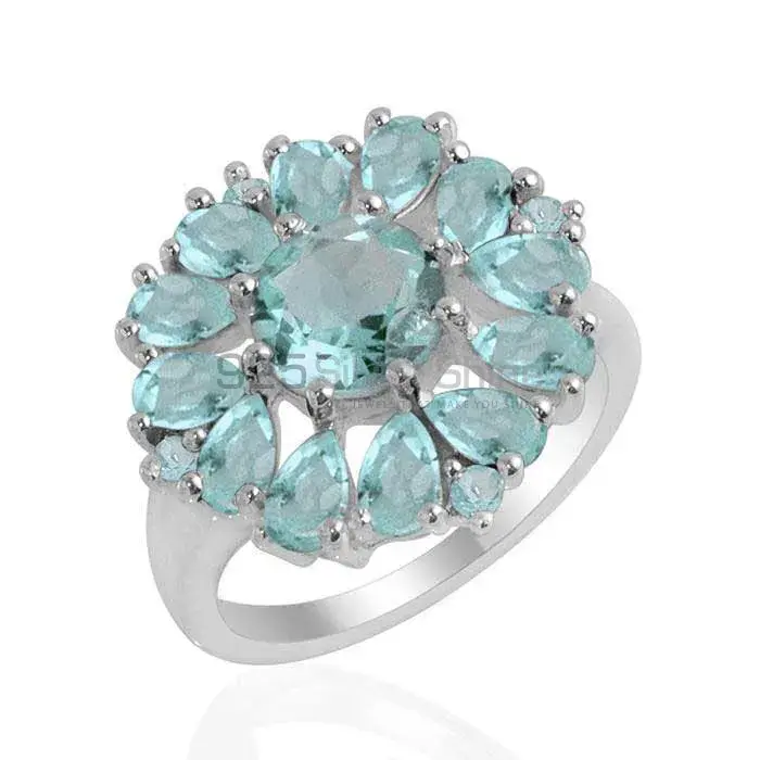 925 Sterling Silver Rings Wholesaler In Semi Precious Blue Topaz Gemstone 925SR2160