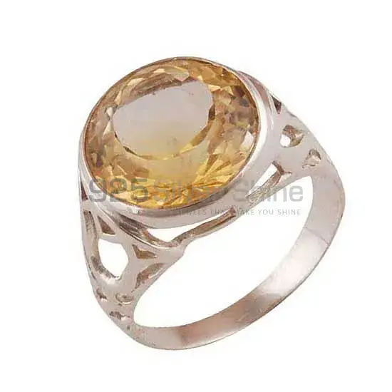 Natural Citrine Birthstone Sterling Silver Rings 925SR3878_1