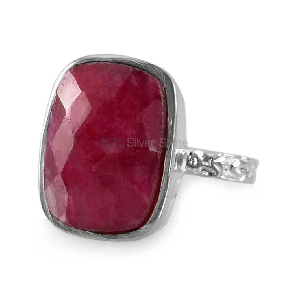 925 Sterling Silver Rings Wholesaler In Semi Precious Dyed Ruby Gemstone 925SR3842