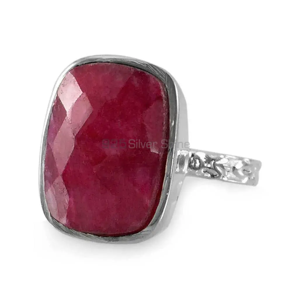 925 Sterling Silver Rings In Semi Precious Dyed Ruby Gemstone 925SR3842_0