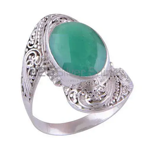 925 Sterling Silver Rings Wholesaler In Semi Precious Green Onyx Gemstone 925SR4115