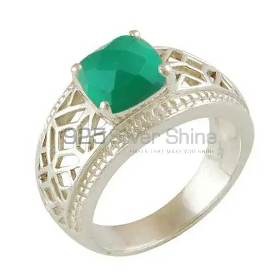 925 Sterling Silver Rings Wholesaler In Semi Precious Green Onyx Gemstone 925SR3448_0