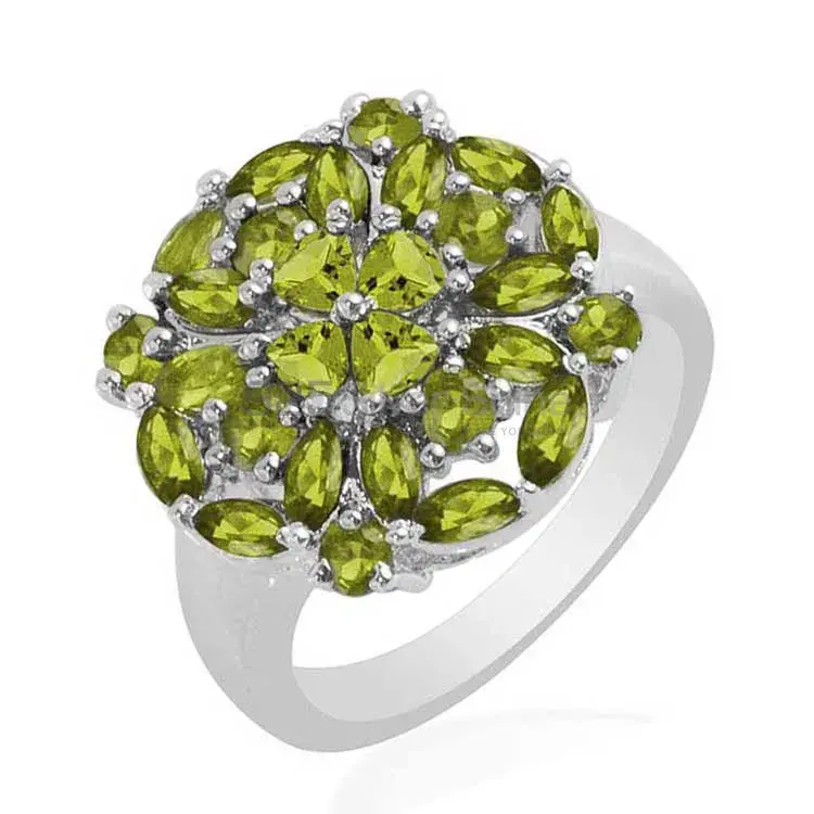 925 Sterling Silver Rings Wholesaler In Semi Precious Peridot Gemstone 925SR1698_0