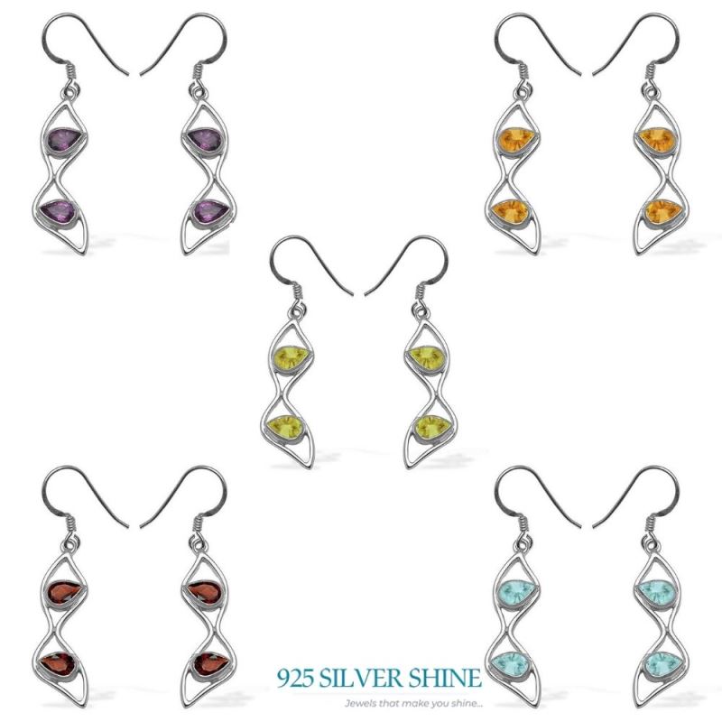 925 Sterling Silver Handmade Earrings In Amethyst Gemstone Jewelry 925SE1060_2