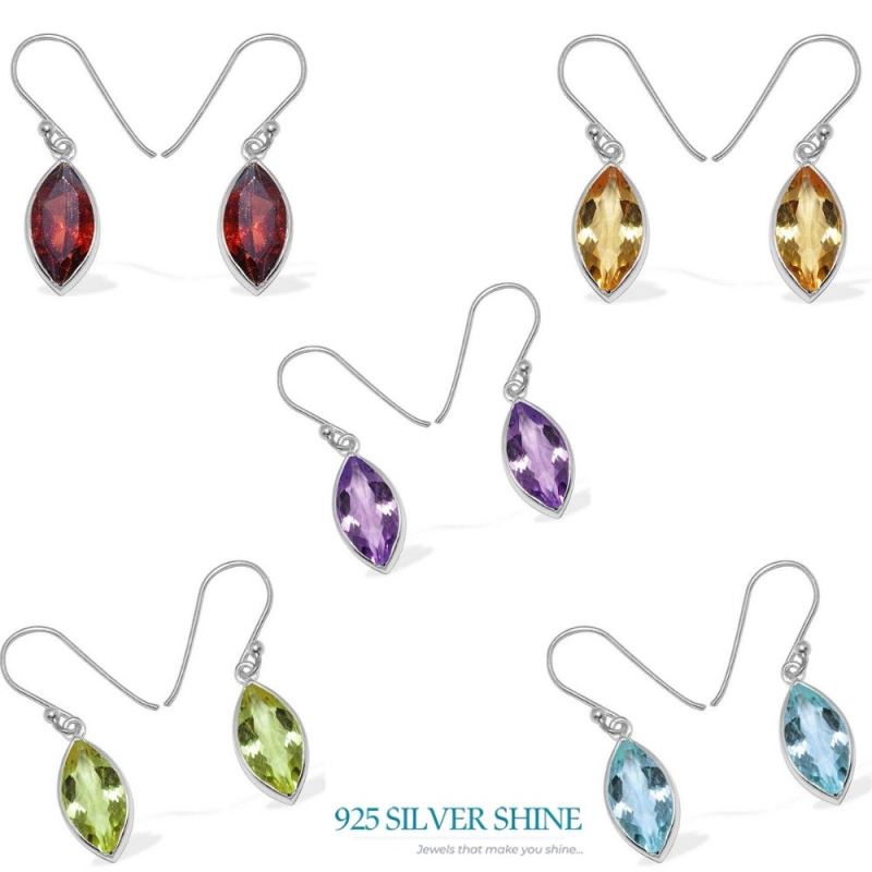 925 Sterling Silver Handmade Earrings In Citrine Gemstone Jewelry 925SE1137_2