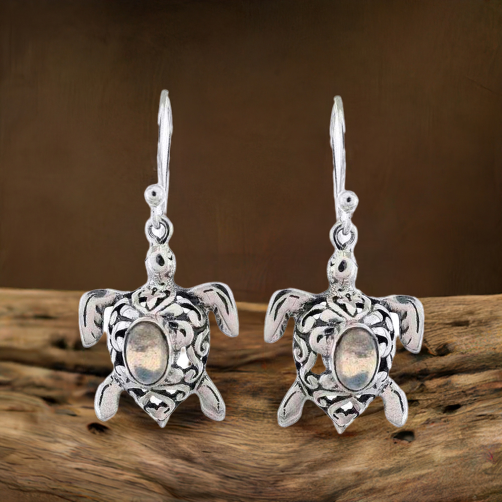 Solid 925 Silver Earrings In Natural White Opal Gemstone 925SE1162