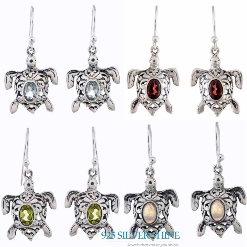 Solid 925 Silver Earrings In Natural White Opal Gemstone 925SE1162_2