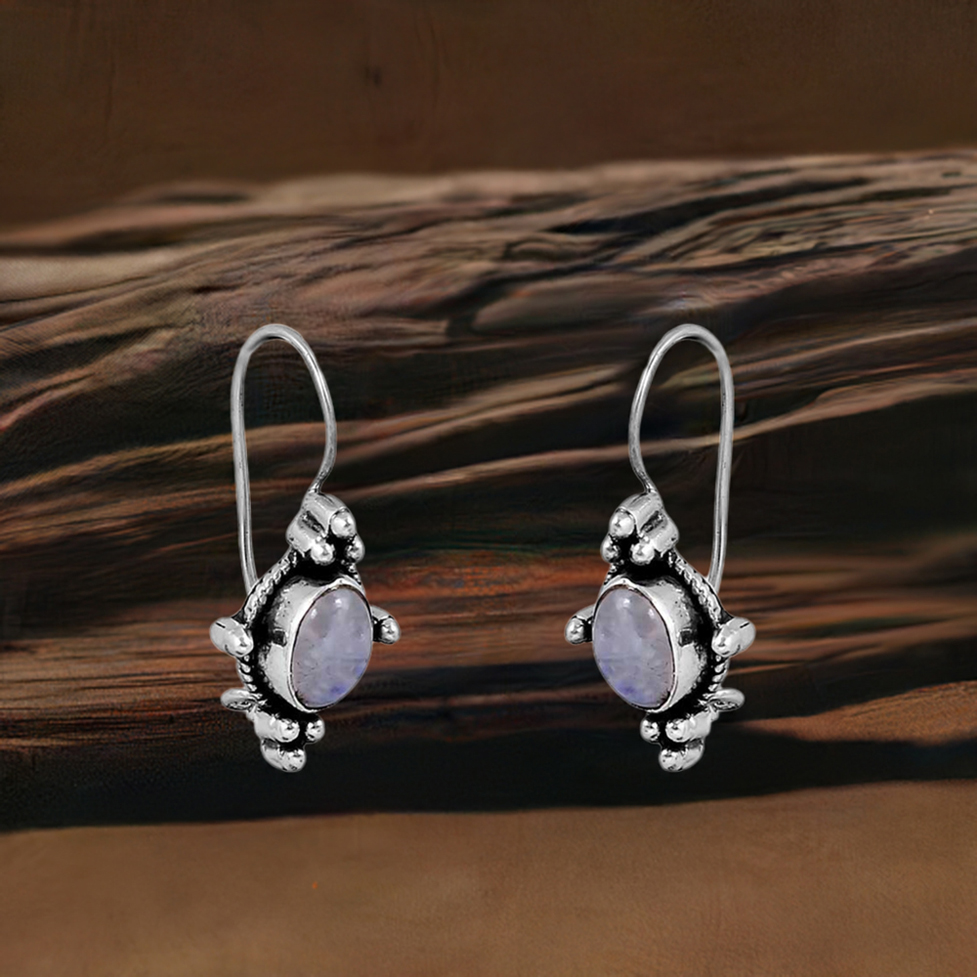 Rainbow Moonstone Earring In 925 Sterling Silver Jewelry 925SE131_0