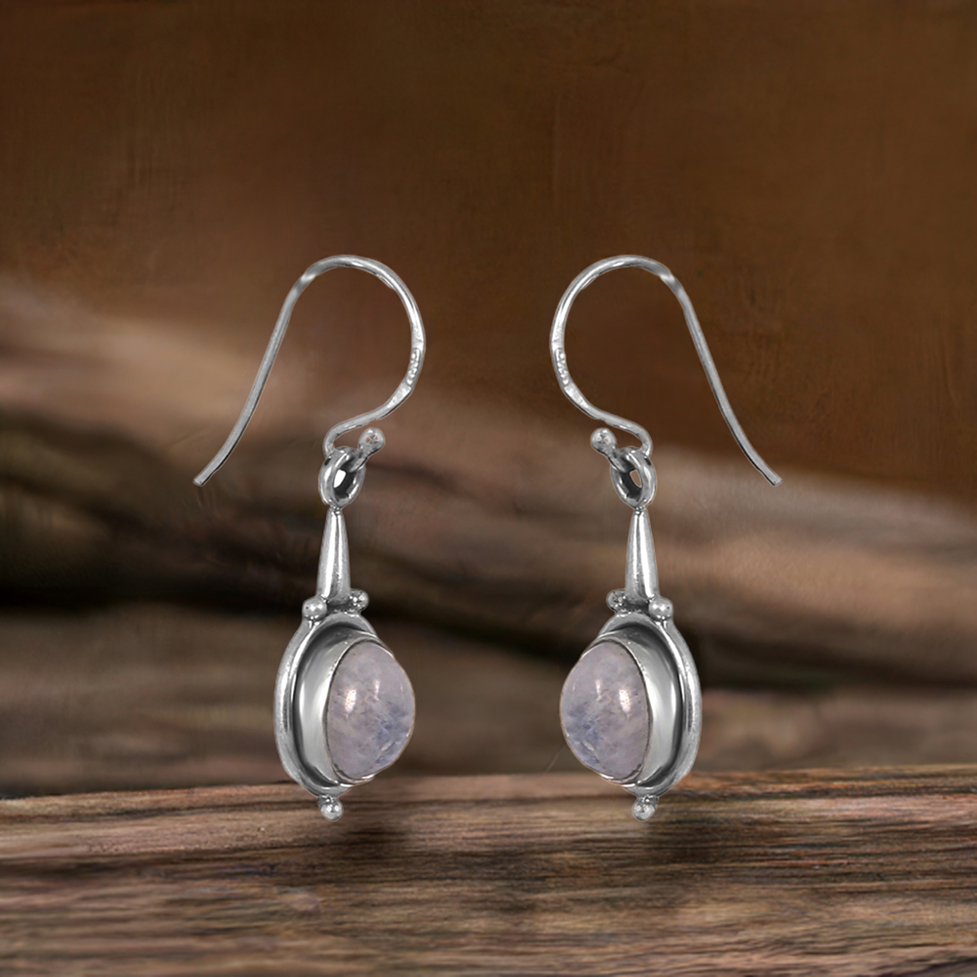 925 Sterling Silver Earring In Natural Moonstone Jewelry 925SE157_0