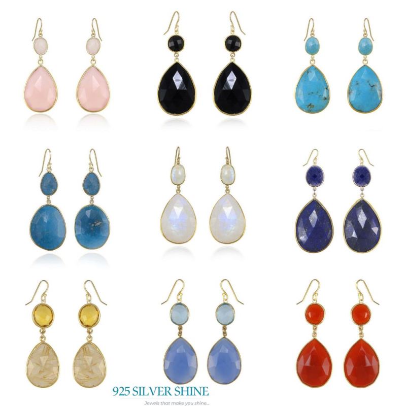 Semi Precious Carnelian Gemstone Earrings In 925 Sterling Silver Jewelry 925SE1877_2