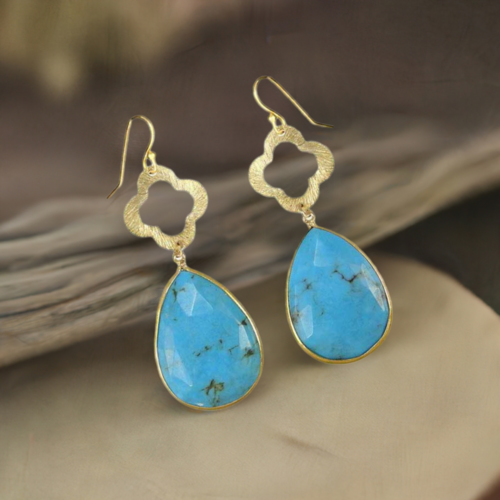 925 Sterling Silver Handmade Earrings In Turquoise Gemstone Jewelry 925SE1897