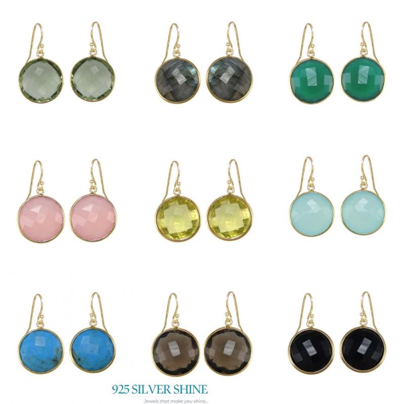 Natural Green Onyx Gemstone Earrings In 925 Sterling Silver Jewelry 925SE1946_2
