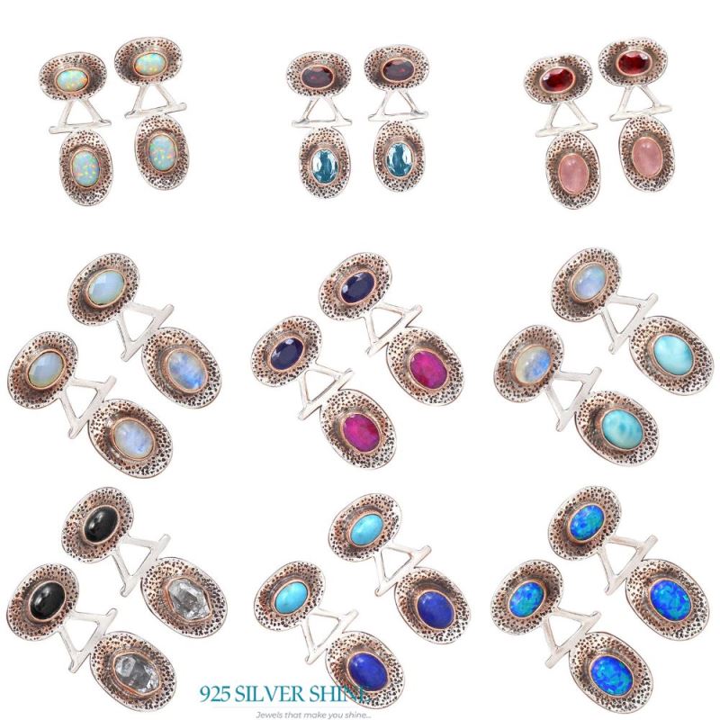 925 Sterling Silver Earrings In Multi Gemstone Jewelry 925SE2138_3