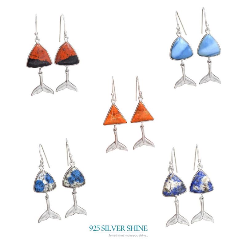 Natural Gemstone Earrings In 925 Sterling Silver 925SE2181_3