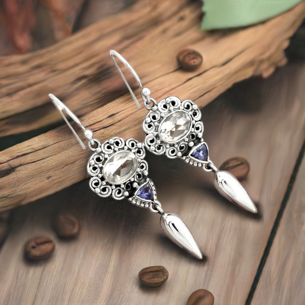 925 Sterling Silver Earrings In Multi Gemstone Jewelry 925SE2455