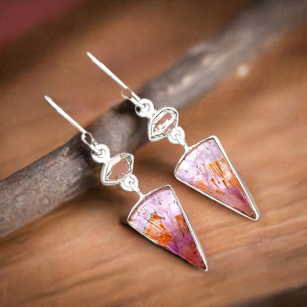 925 Sterling Silver Handmade Earrings In Multi Gemstone Jewelry 925SE2486