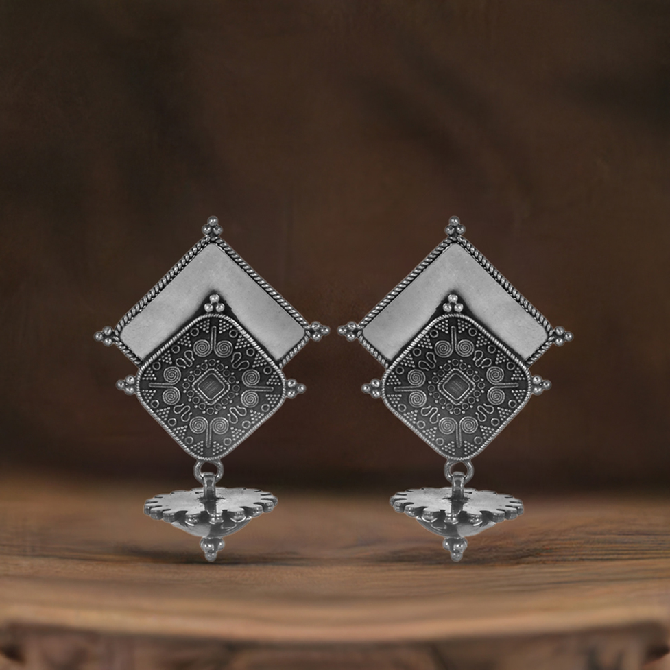 925 Sterling Silver Handmade Antique Oxidized earring 925SE269_0