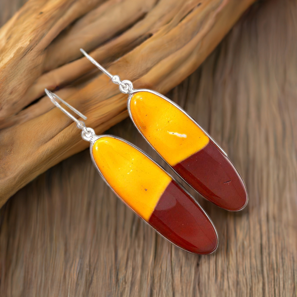 Natural Mookaite Gemstone Earrings In 925 Sterling Silver Jewelry 925SE2734