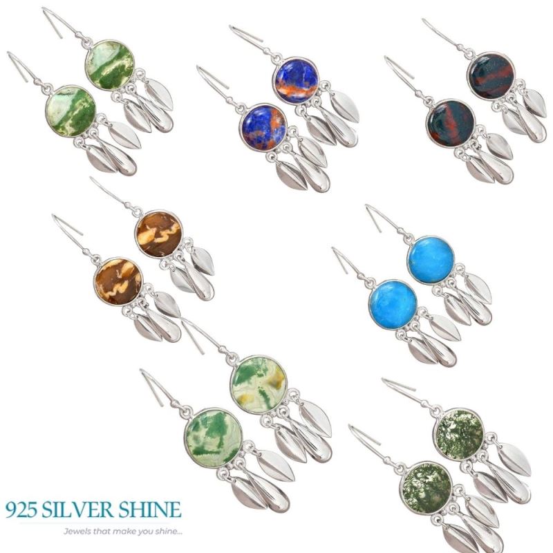 925 Sterling Silver Handmade Earrings In Sodalite Gemstone Jewelry 925SE2776_3