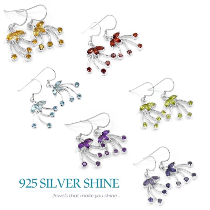 925 Sterling Silver Handmade Earrings In Peridot Gemstone Jewelry 925SE519_0