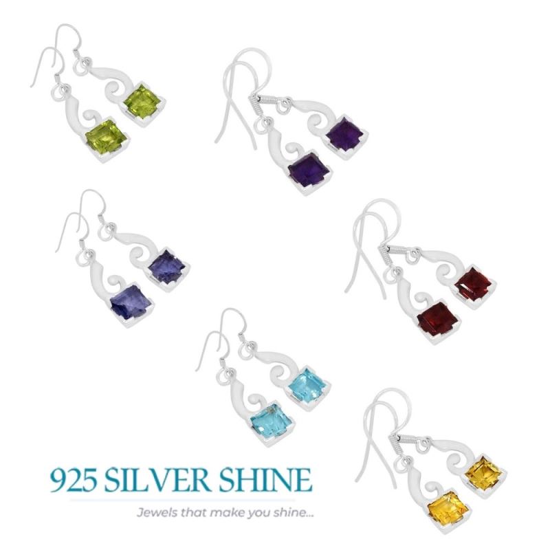 Natural Peridot Gemstone Earrings In 925 Sterling Silver Jewelry 925SE569_1