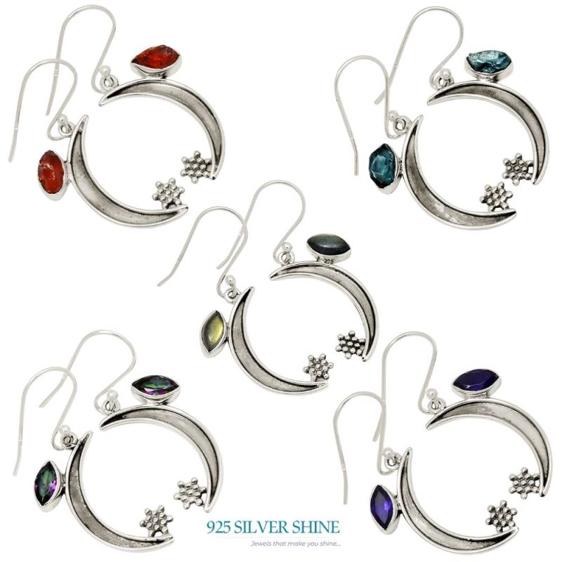 925 Sterling Silver Handmade Earrings In Mystic Topaz Gemstone Jewelry 925SE676_1